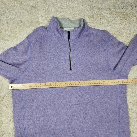 Tommy Bahama Reversible Sweater Mens Adult Large Violet Half Zip Flipshore Top - Picture 5 of 11